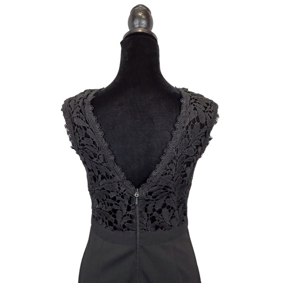 Soieblu Women’s Maxi Black Lace Bodice V-Neck/Back Evening Gown Dress Size-M GUC - Picture 5 of 12